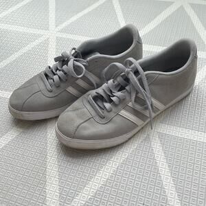 ADIDAS Neo Gray Suede Leather Low Top Court Sneakers Size Women’s 10
